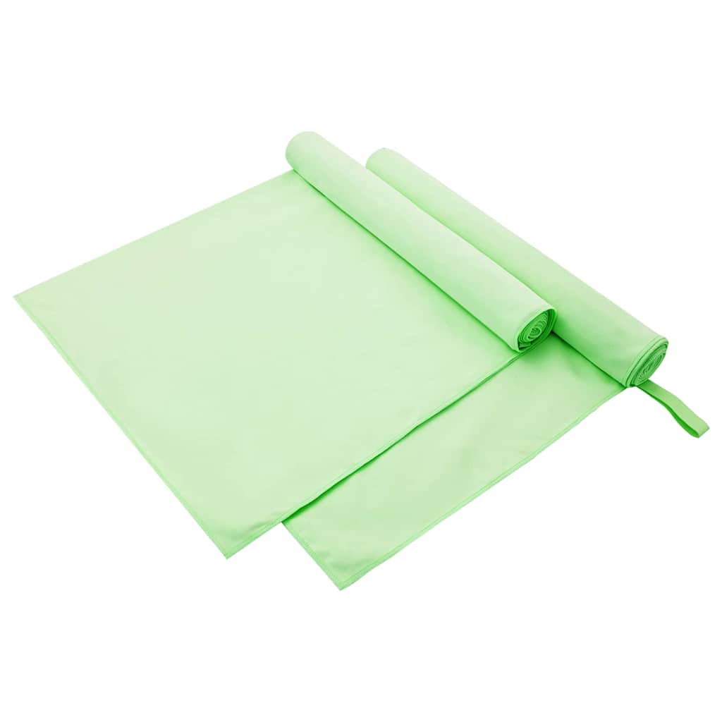 Ręczniki Sportowe 2 pcs Zielony 180 x 90 cm