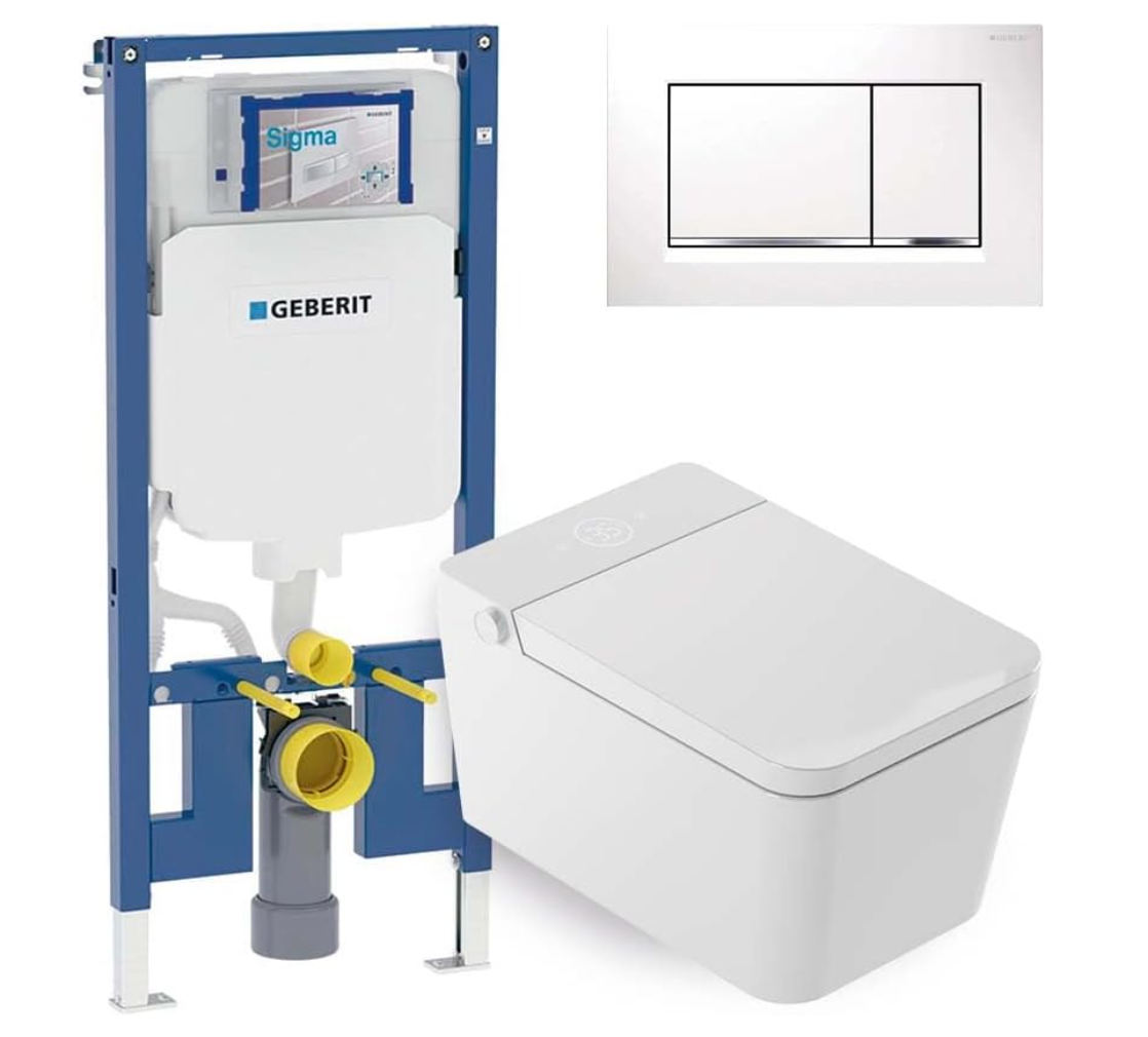 Mizubath - Pack Toilette japonaise susp. Isla blanc | Chasse d'eau ...
