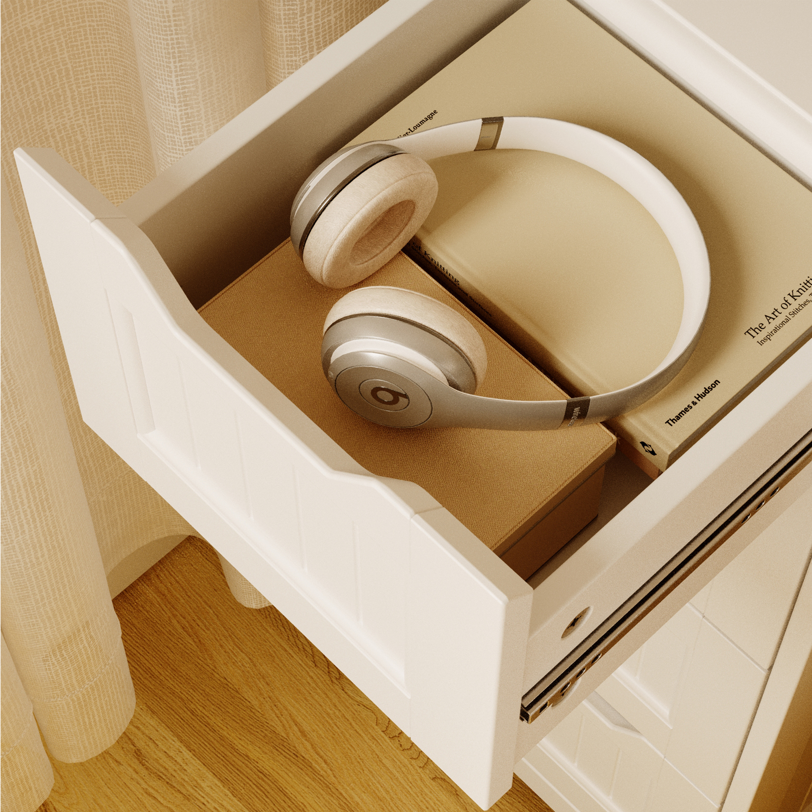 Bealife Piccolo Mobile da Ripostiglio con Piedi 4 Cassetti 28 x 28 x 84 cm Comò Basso Bianco - 4