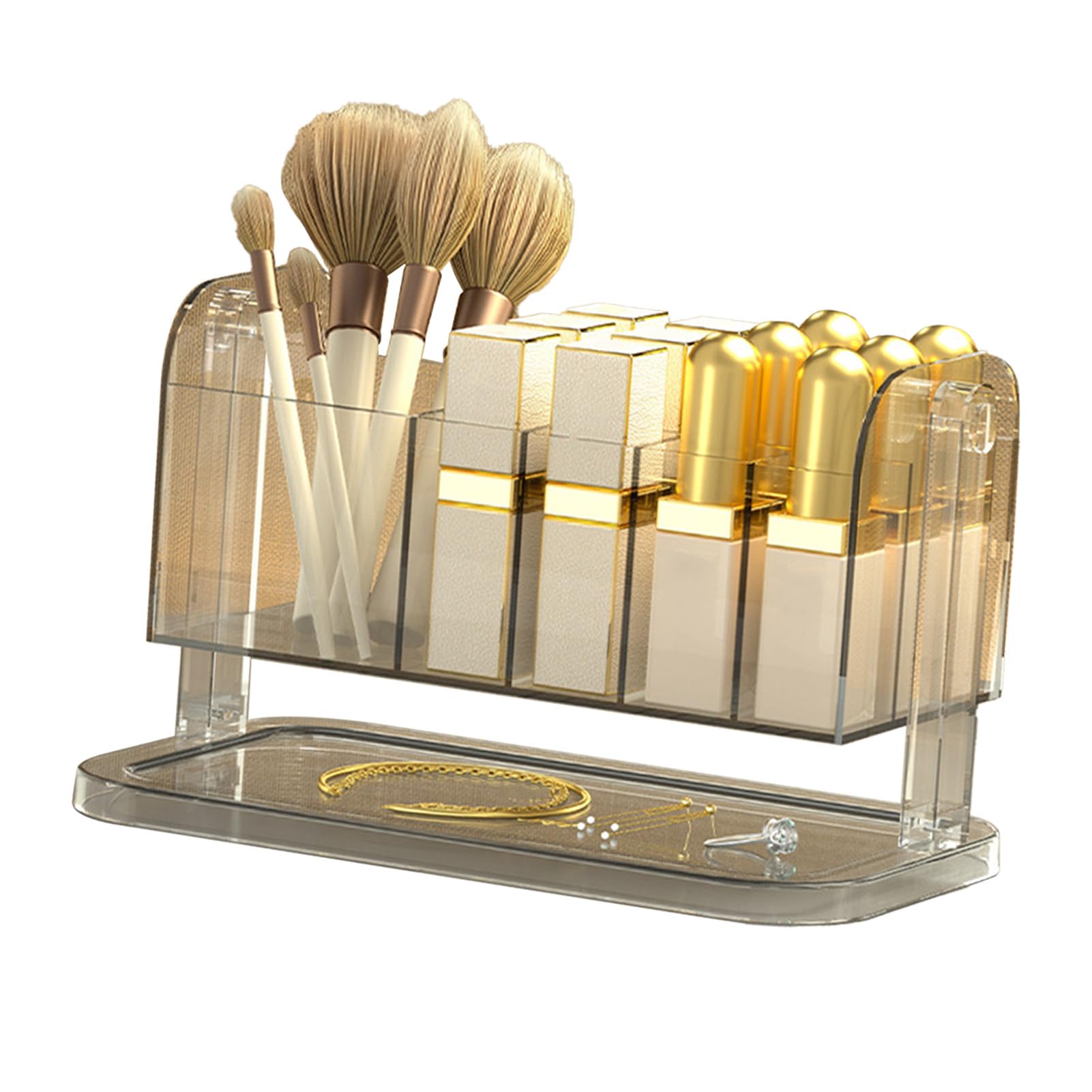 Boîte de rangement pour rouge à lèvres, support de maquillage rotatif amovible et transparent, organiseur de pinceaux, accessoires de beauté, - 6