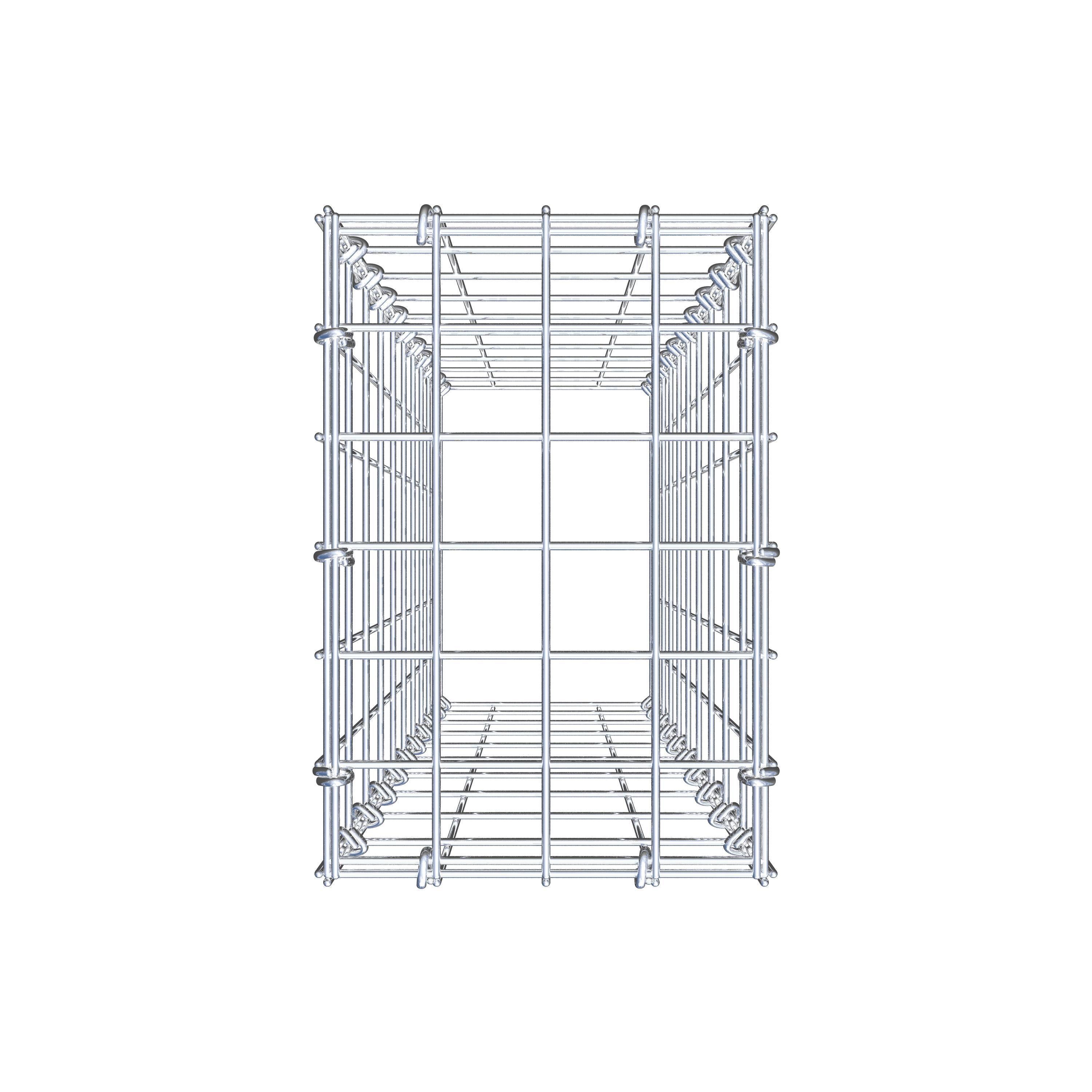 Gavión para apilar en acero galvanizado 100x20x30cm (LxAxP), malla 5 x 10cm, Anillo en C, sin rejilla inferior - 5