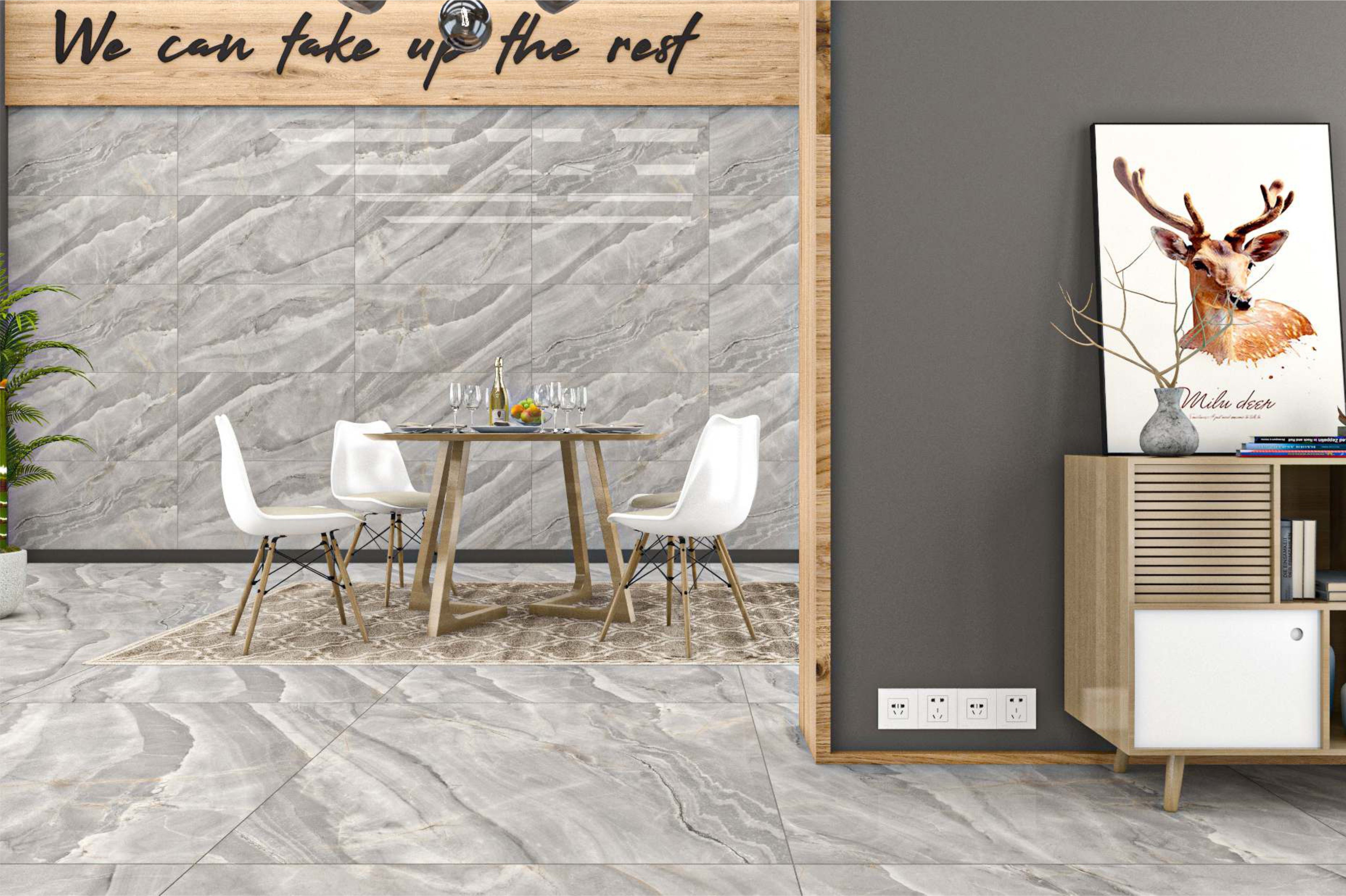 Carrelage sol / mur effet pierre gris MARVEL GREY l.60 x L.120 cm Mat LIMCARO - 2