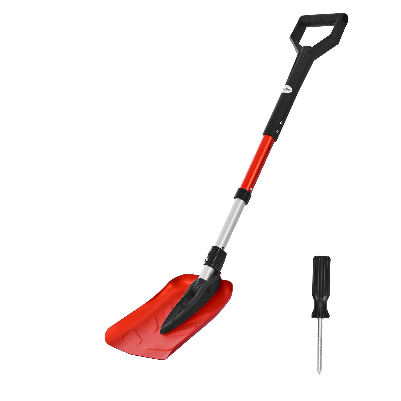 Składana Łopata do Śniegu VEVOR 22 cm, Regulowany Trzonek 91–102 cm, Lekka, Do Samochodu i Ogrodu