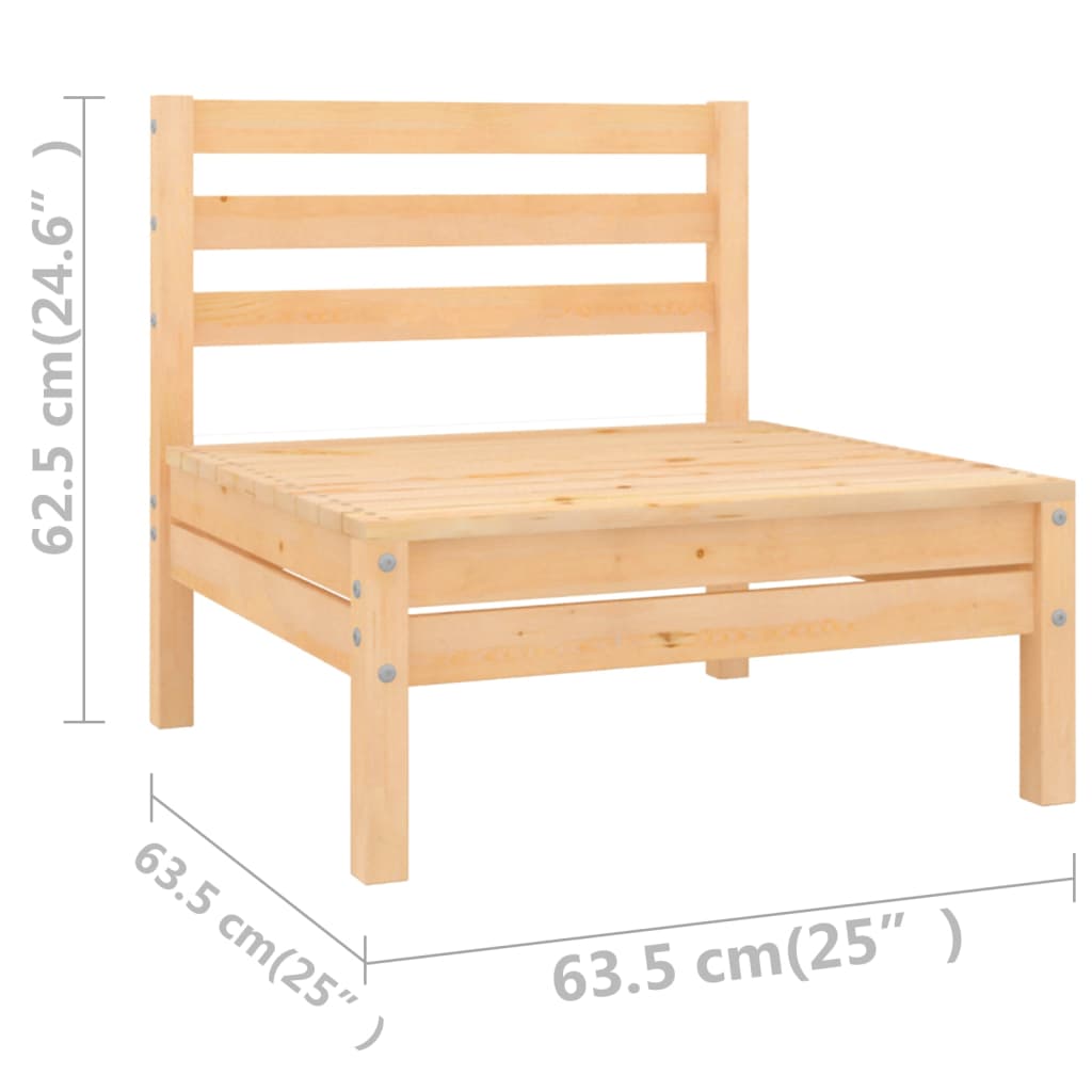 Salon bas de jardin en Bois Marron 7 personnes - 9