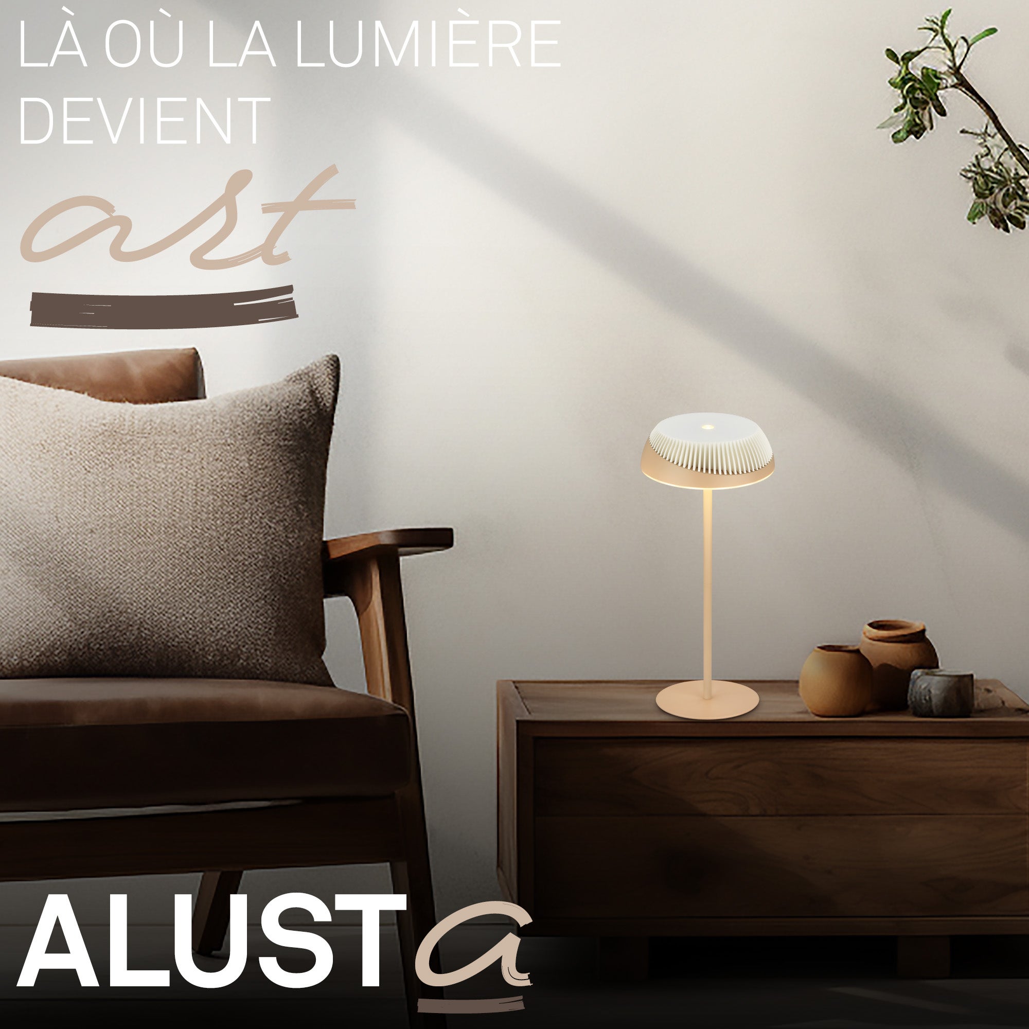 Lampe de table LED - German Design Award - Sans fil - Tactile - Ø14x32cm - Blanc chaud - 2W, 200lm - Briloner - 6
