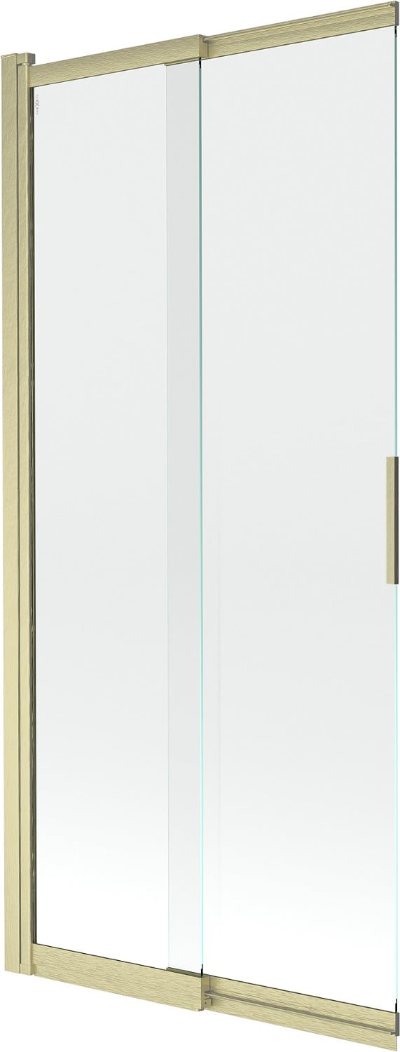 Mexen Fox parawan nawannowy 2-skrzydłowy przesuwny 85 x 150 cm, transparent, złoty szczotkowany - 891-085-002-55-00