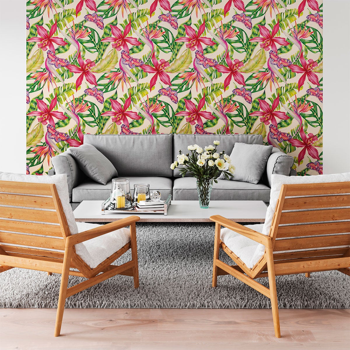 Adesivo carta da parati tropicale Piriapolis - Sticker adesivo - adesivi murali - 30x30cm - 3