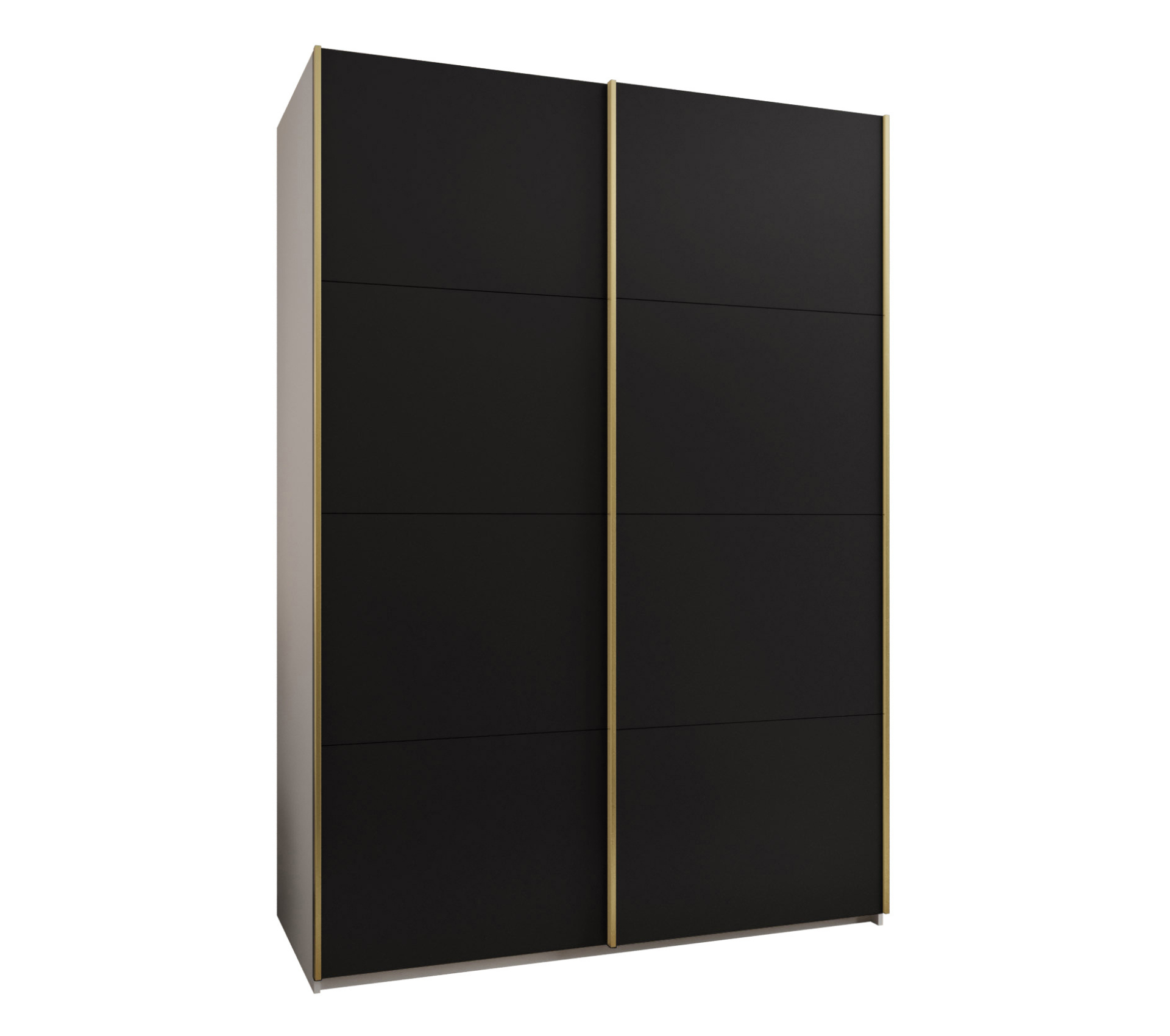 Szafa przesuwna wysoka Lux 1 180 x 64 x 245,5 cm biały + czarny + u. złoty - Abiks Meble