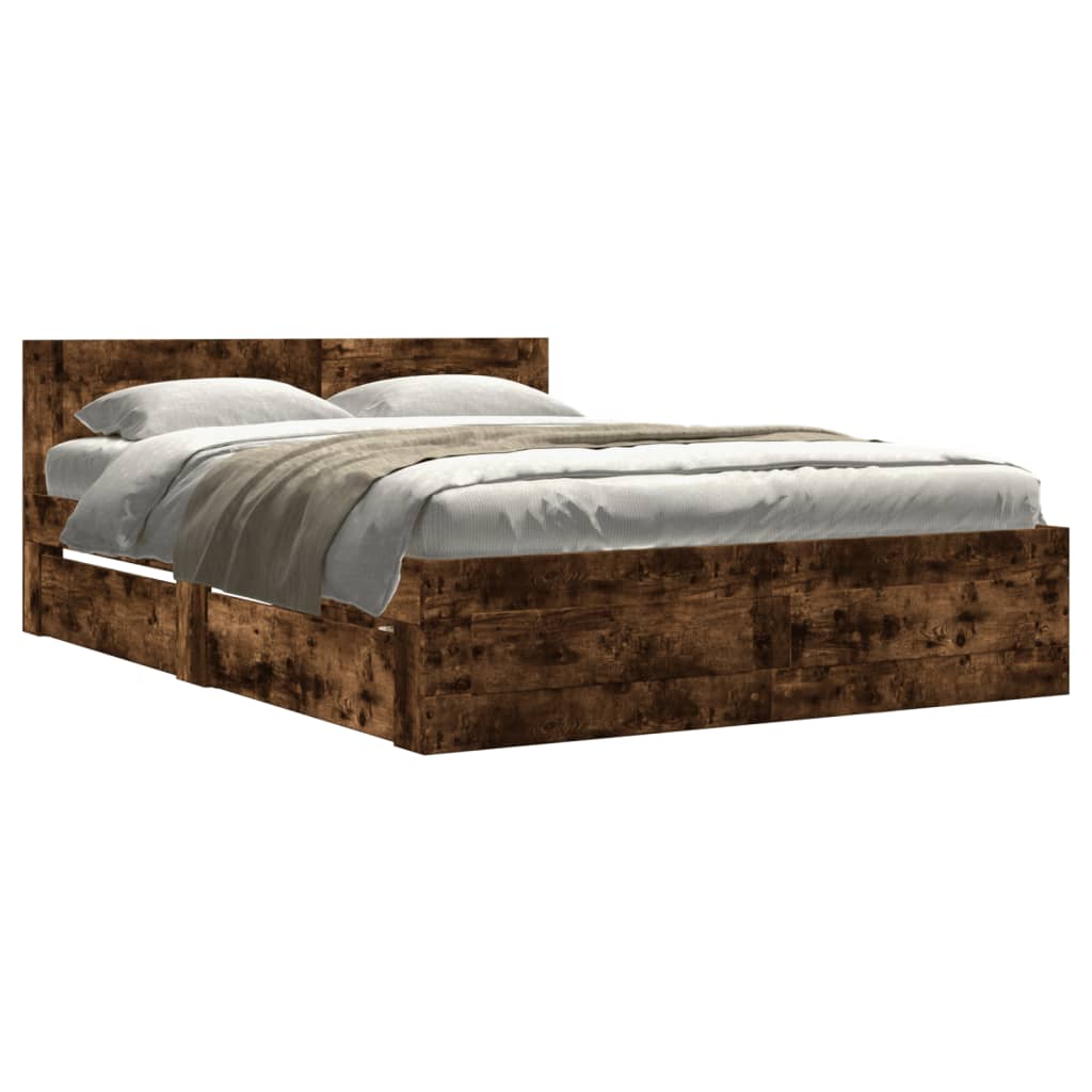 KOMHTOM Letto Matrimoniale Contenitore Imbottito Con Testiera Regolabile, Rete A Doghe In Legno, 140x200 Cm, Colore Beige Chiaro (senza Materasso)