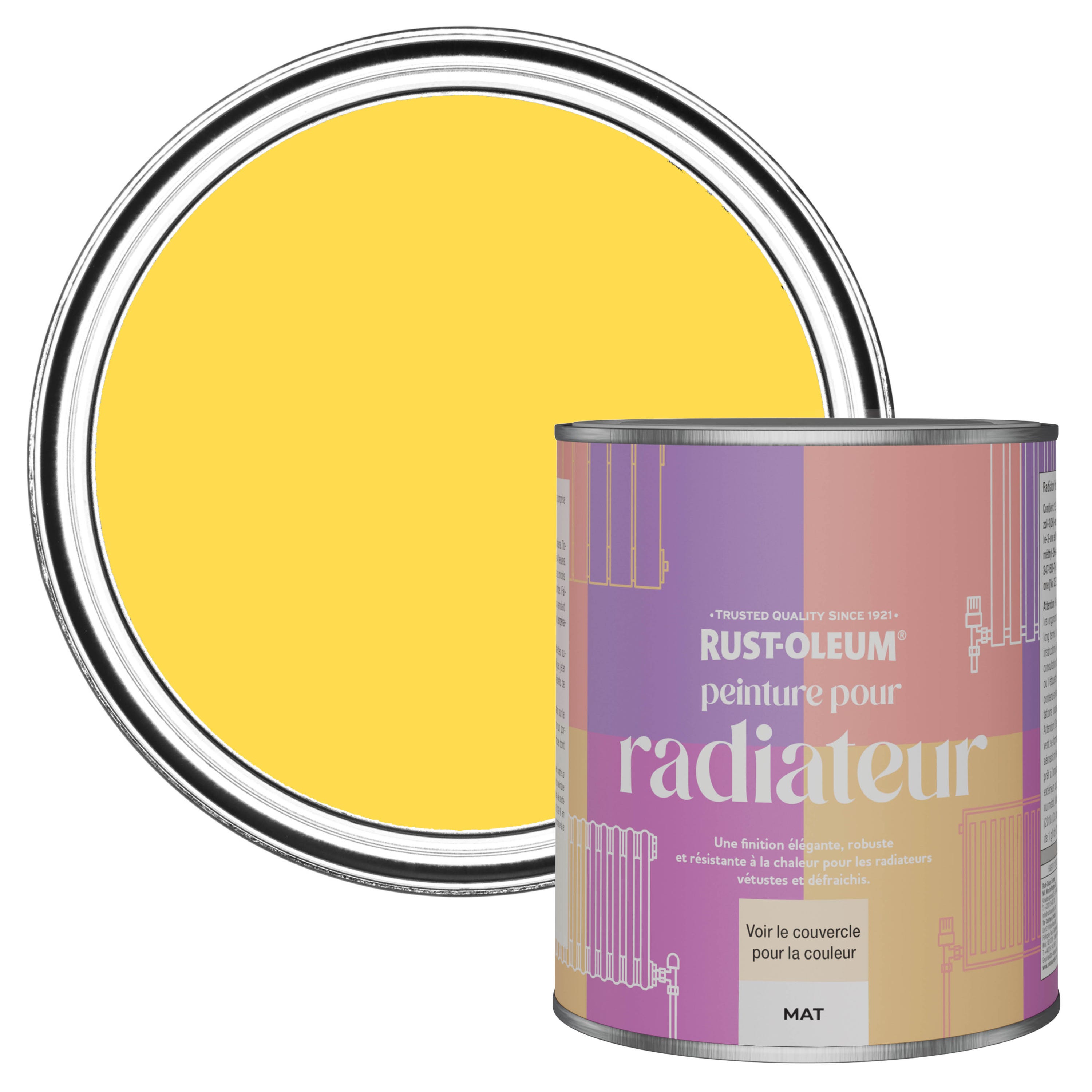 Jaune Rusted Peinture Jaune pour Radiateur, Finition Mate RUST-OLEUM - Sorbet Citron ...