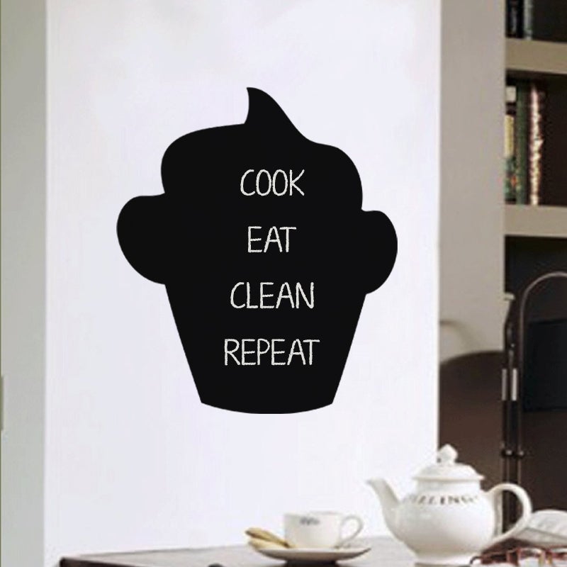 Ambiance Sticker Ardoise Tableau Noir - Stickers Muraux Adhésif Effaçable - Étiquettes Coeurs - H50 X L50 Cm