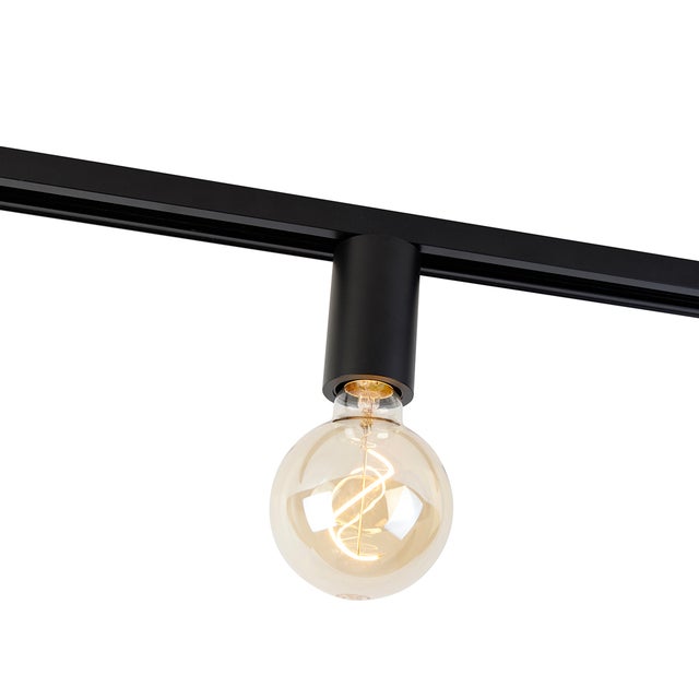 Qazqa rail d éclairage - Iconic Jeana - noir, max. 15w, e27, 5cm, idéal pour la cuisine, le magasin et le showroom