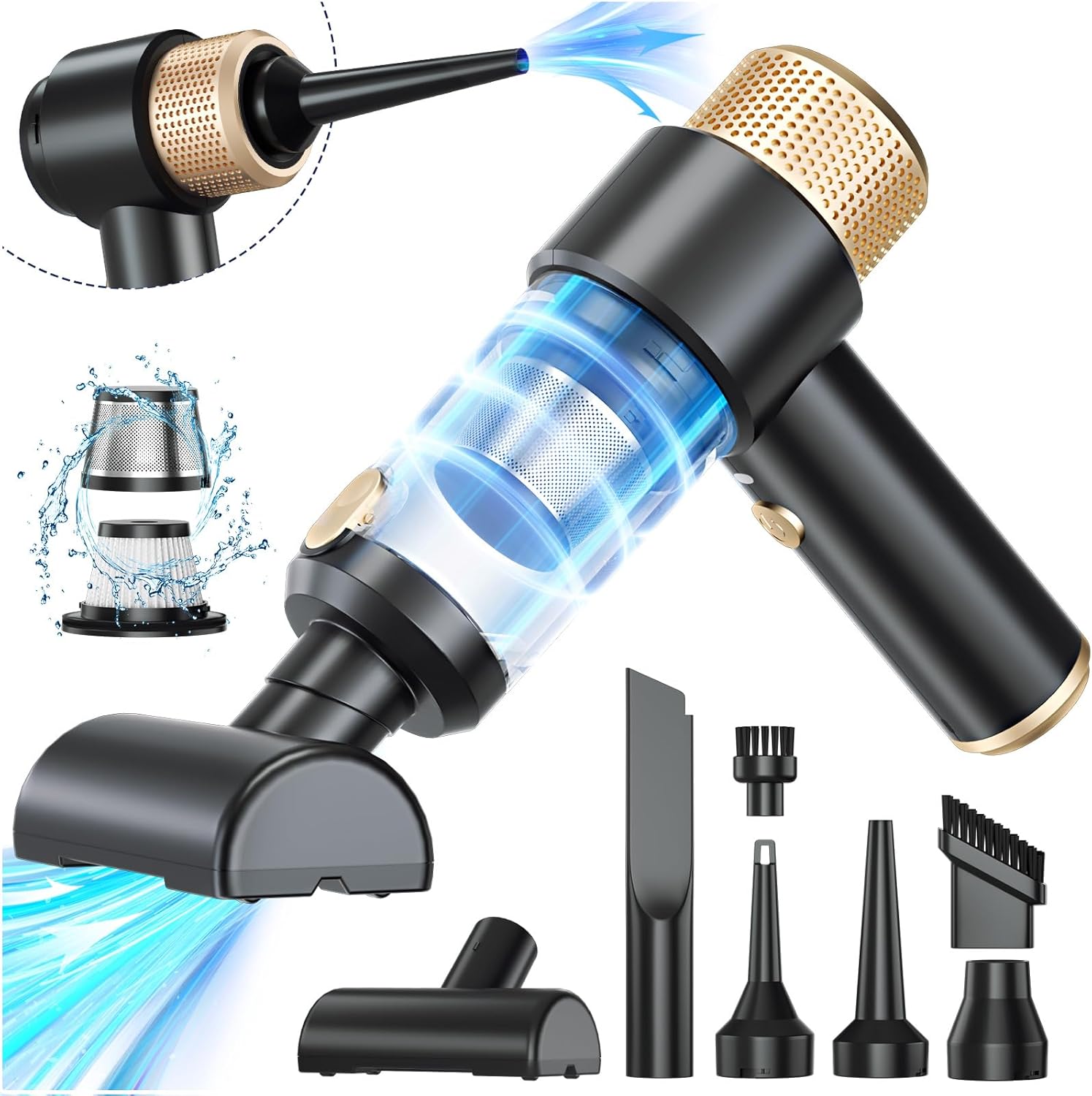 Aspirapolvere Senza Fili Potente, 18000PA Aspirapolvere Auto, 3 in 1 Aspirabriciole Senza Fili,Aspiratore e Soffiatore con Motore Brushless,3 velocità Aspirapolvere Auto Potente per Casa Ufficio