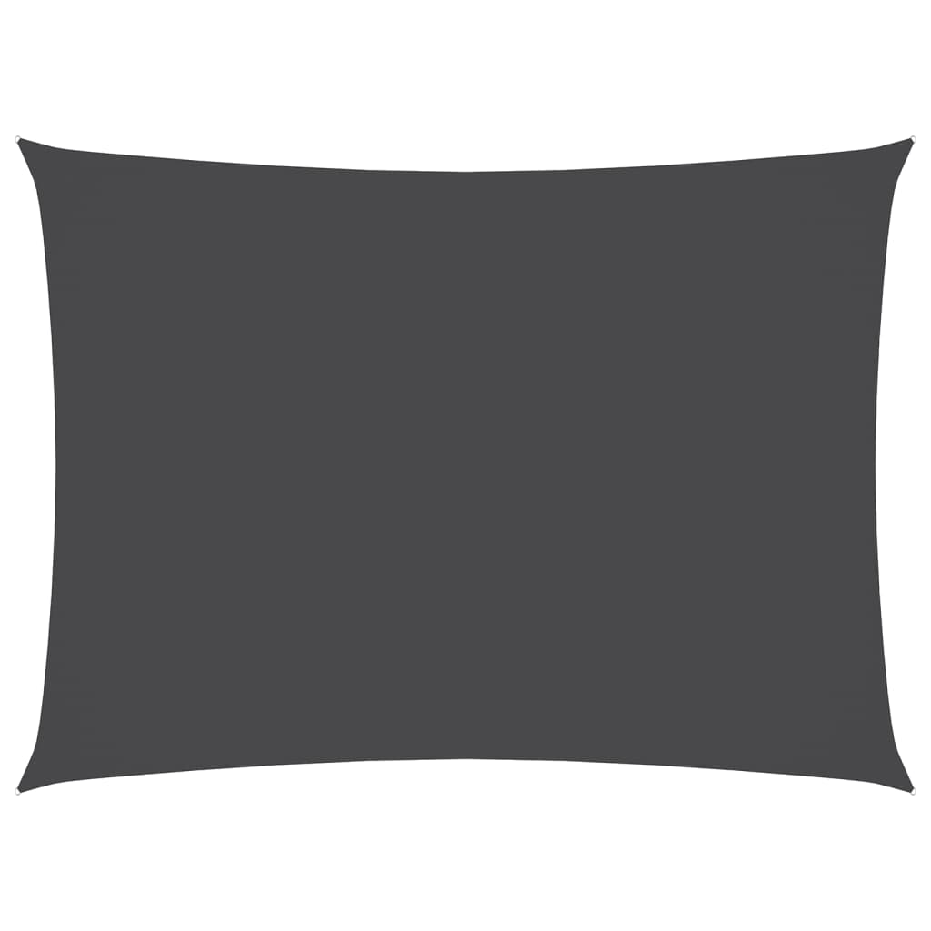 Żagiel przeciwsłoneczny prostokątny z tkaniny Oxford, 3 x 5 m, antracyt
