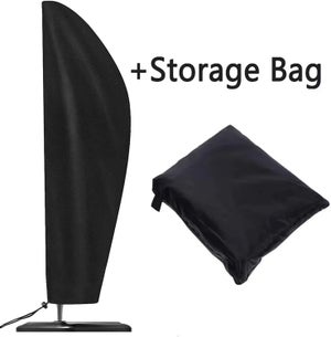 Housse Parasol Déporté 2-4m - Protection Imperméable Oxford 210D Noir Avec Sac Rangement