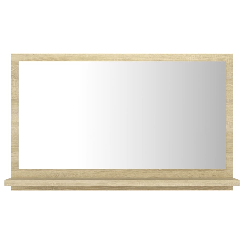 Lustro łazienkowe ze sklejki w kolorze dębu, 60x10,5x37 cm - COMFORTXL