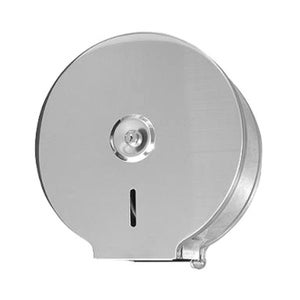Dispenser Carta Igienica Grande Rotolo 400 MT In Acciaio Inox – Mandrino Rettangolare 55mm, Taglio Su 3 Lati, Chiusura A Chiave, Finestra Di Controllo