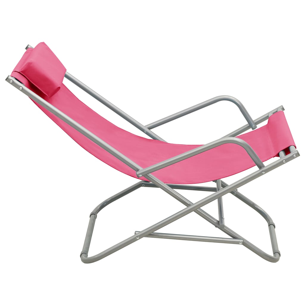 Chaises à bascule 2 unités en acier rose – ComfortXL - 4
