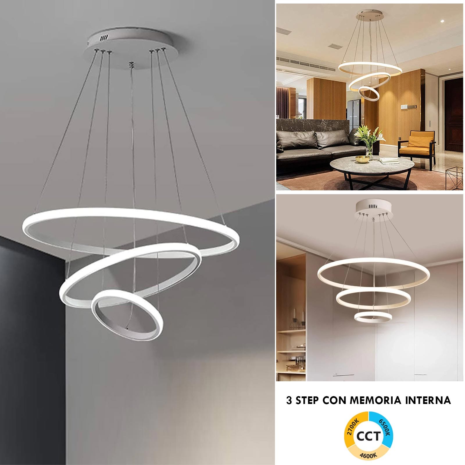 GHY - Plafonnier LED Moderne Grande Lampe Salon Dimmable Avec Télécommande Plafond Anneau Design Lustre Suspension Chambre Acrylique Abat Jour Salle Manger Cuisine Bureau Lumières ,7 heads GHY - Plafonnier LED Moderne Grande Lampe Salon Dimmable Avec Télécommande Plafond Anneau Design Lustre Suspension Chambre Acrylique Abat Jour Salle Manger Cuisine Bureau Lumières ,7 heads