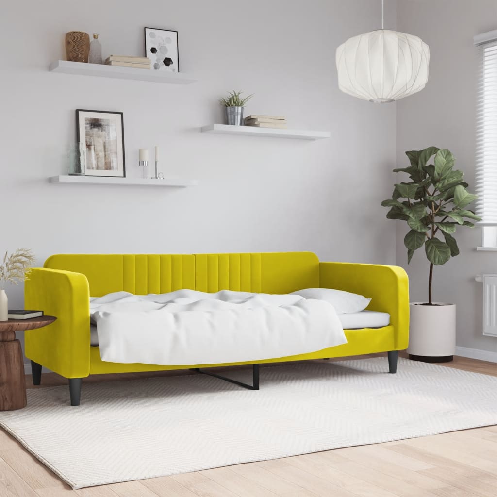 Maison exclusive - sofá cama sin colchón terciopelo amarillo 80x200 cm