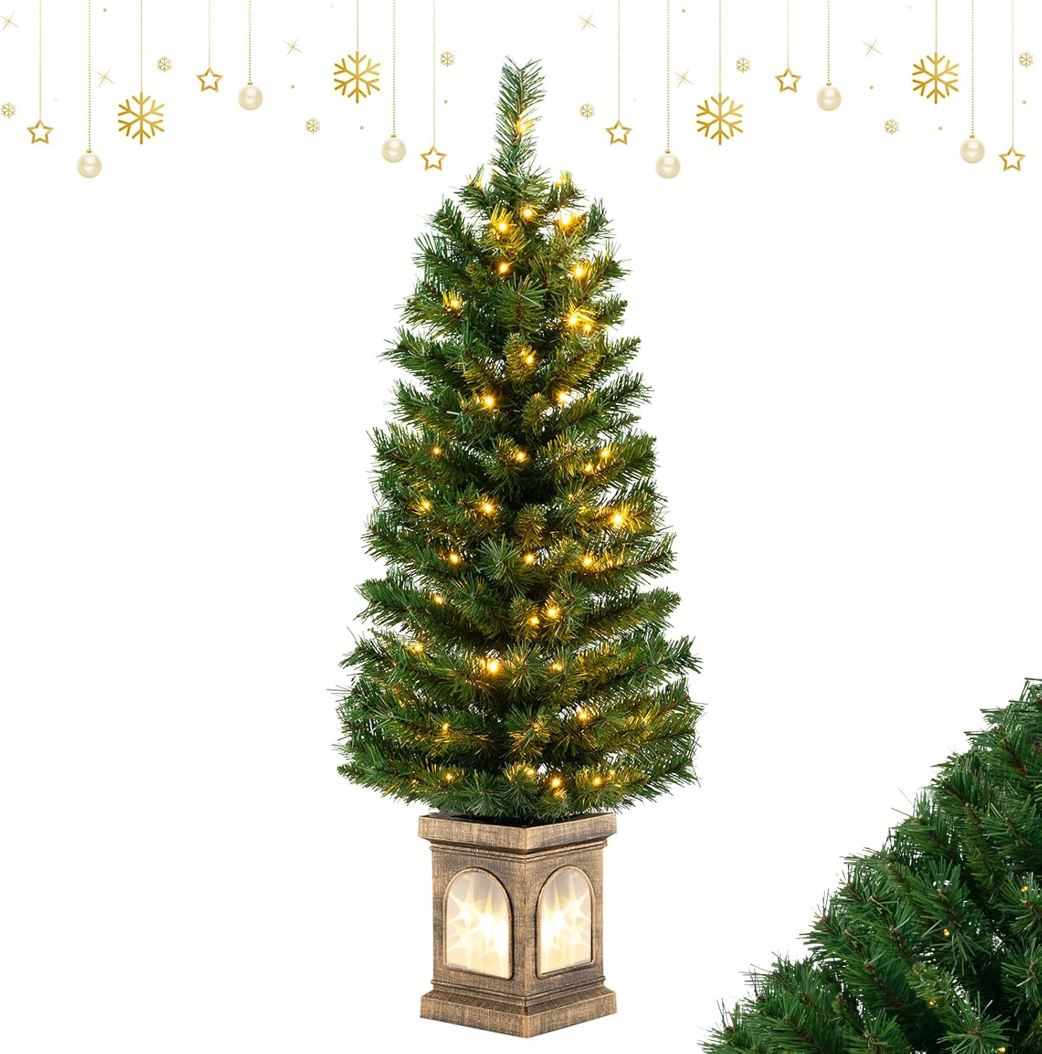 Anna's Collection Arbre lumineux - noir - 150 cm - métal - 1000 LED