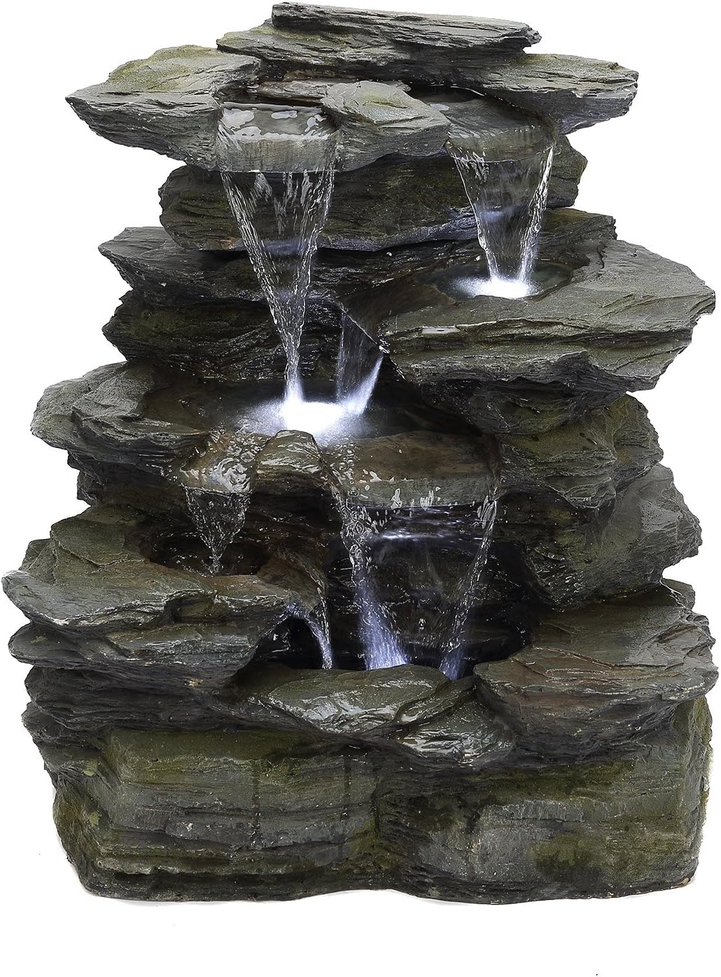 Fontanna Greifensteine Fontanna ogrodowa o wyglądzie naturalnego kamienia z oświetleniem LED