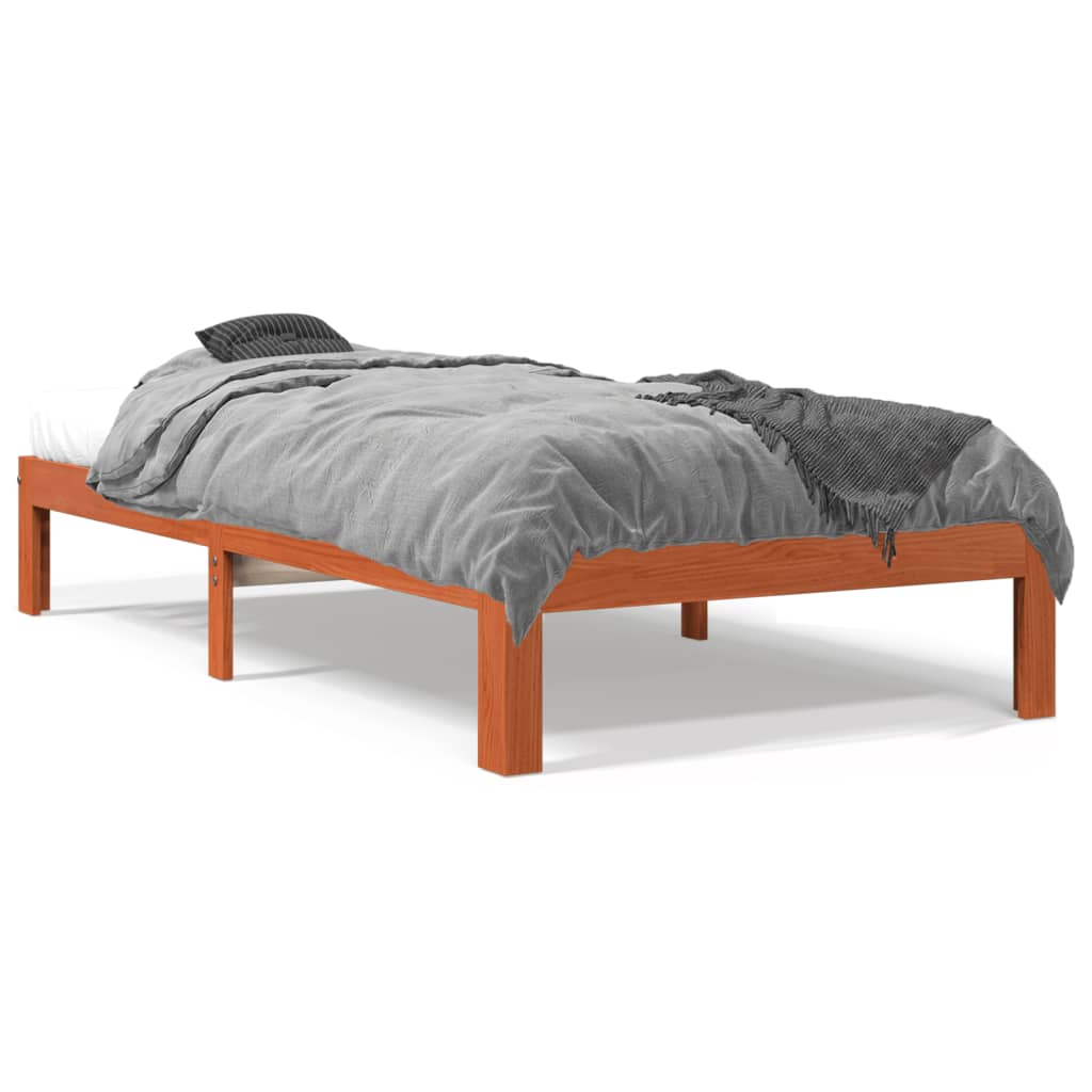 Łóżko Drewniane Rama Łóżka Sofa Brązowe Do Sypialni Pokoju 100x200 cm