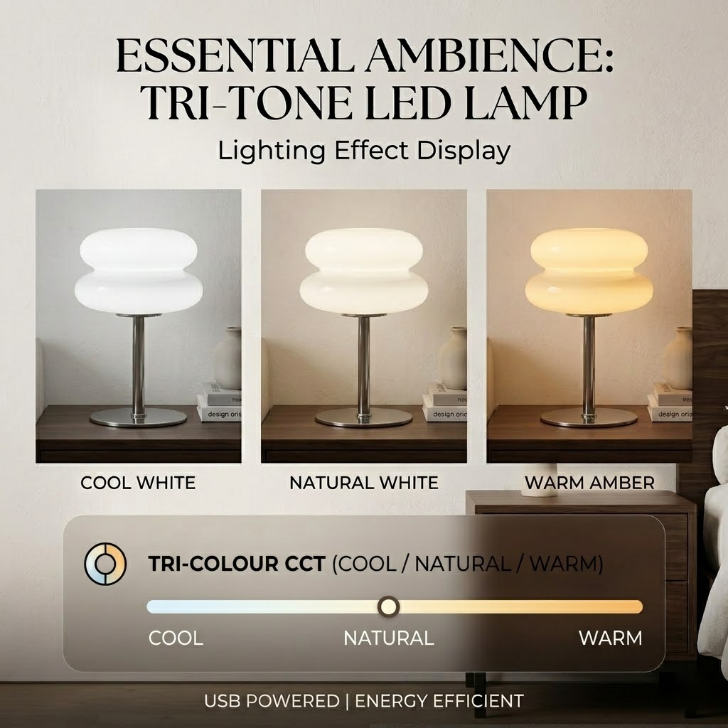 Lampe champignon vintage pour table de nuit, lampe de bureau moderne milieu du siècle, petite lampe de chevet rétro dimmable - 3