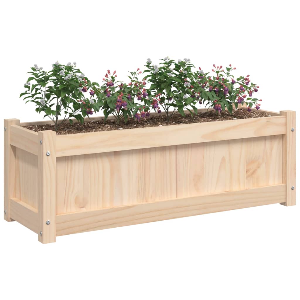 Lot de 2 Jardinières - Bac à Fleurs - Pot De Fleurs bois de pin massif n2219l - 4
