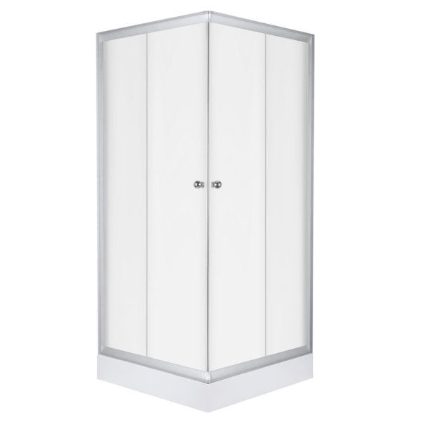 Kabina prysznicowa z brodzikiem Pico 90 szkło z fakturą lnu profile satynowe KERRA