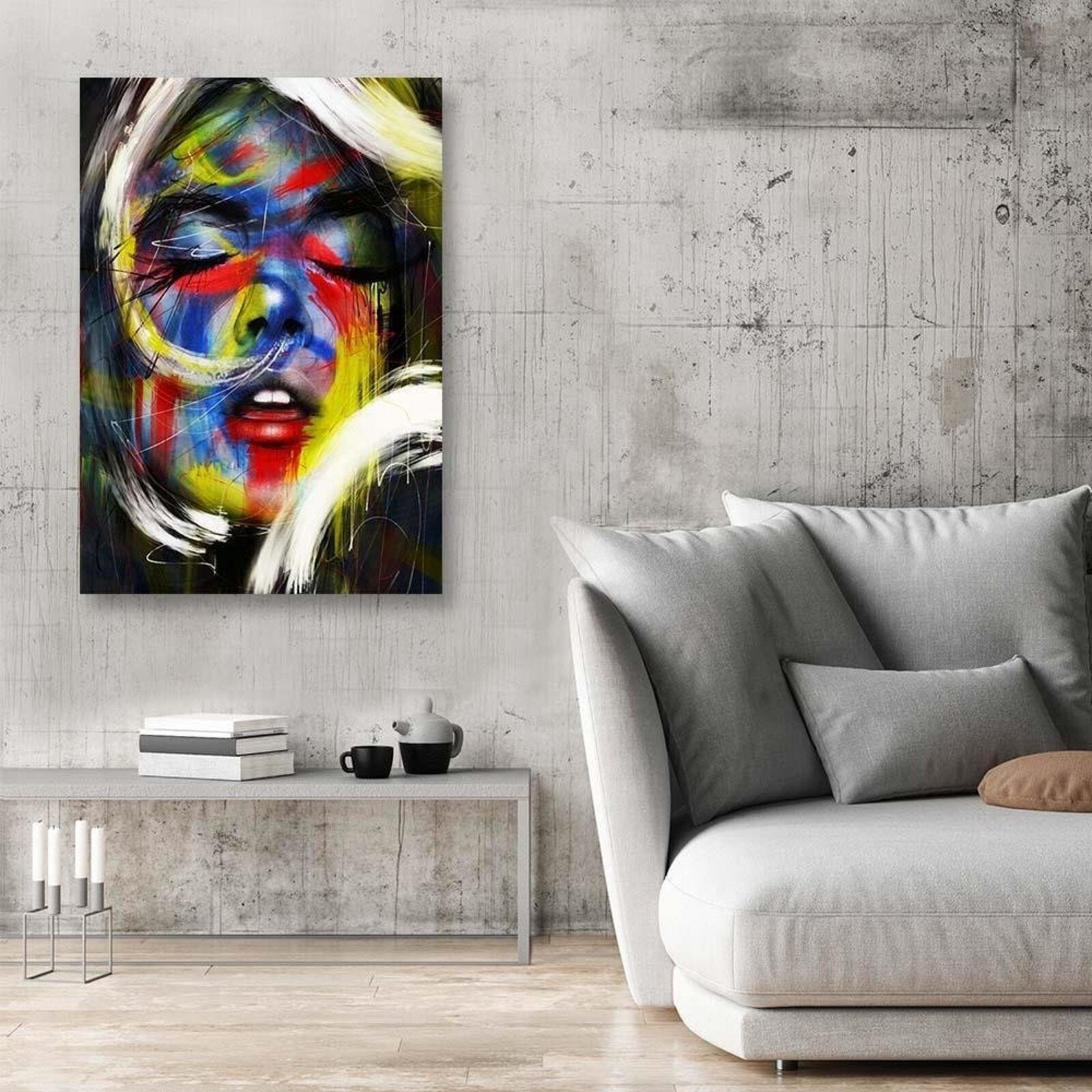 Tableau femme aux yeux fermés - 70 x 100 cm - 3