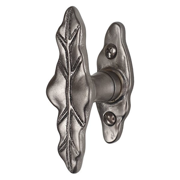 Poignée de fenêtre crémone FEUILLE, Aluminium vieil argent - 2
