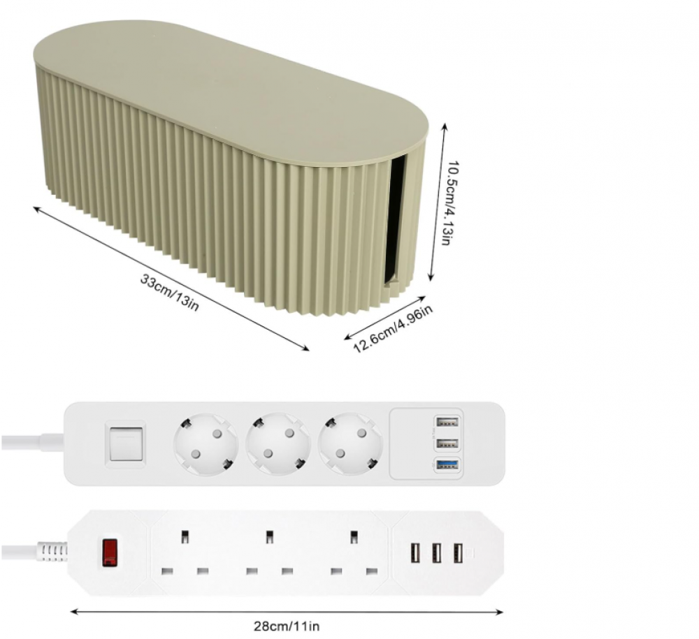 Boîte de Gestion des Câbles, Organisateur avec Couvercle – Cache-Câbles Élégant pour Multiprises et Rangement. - 2