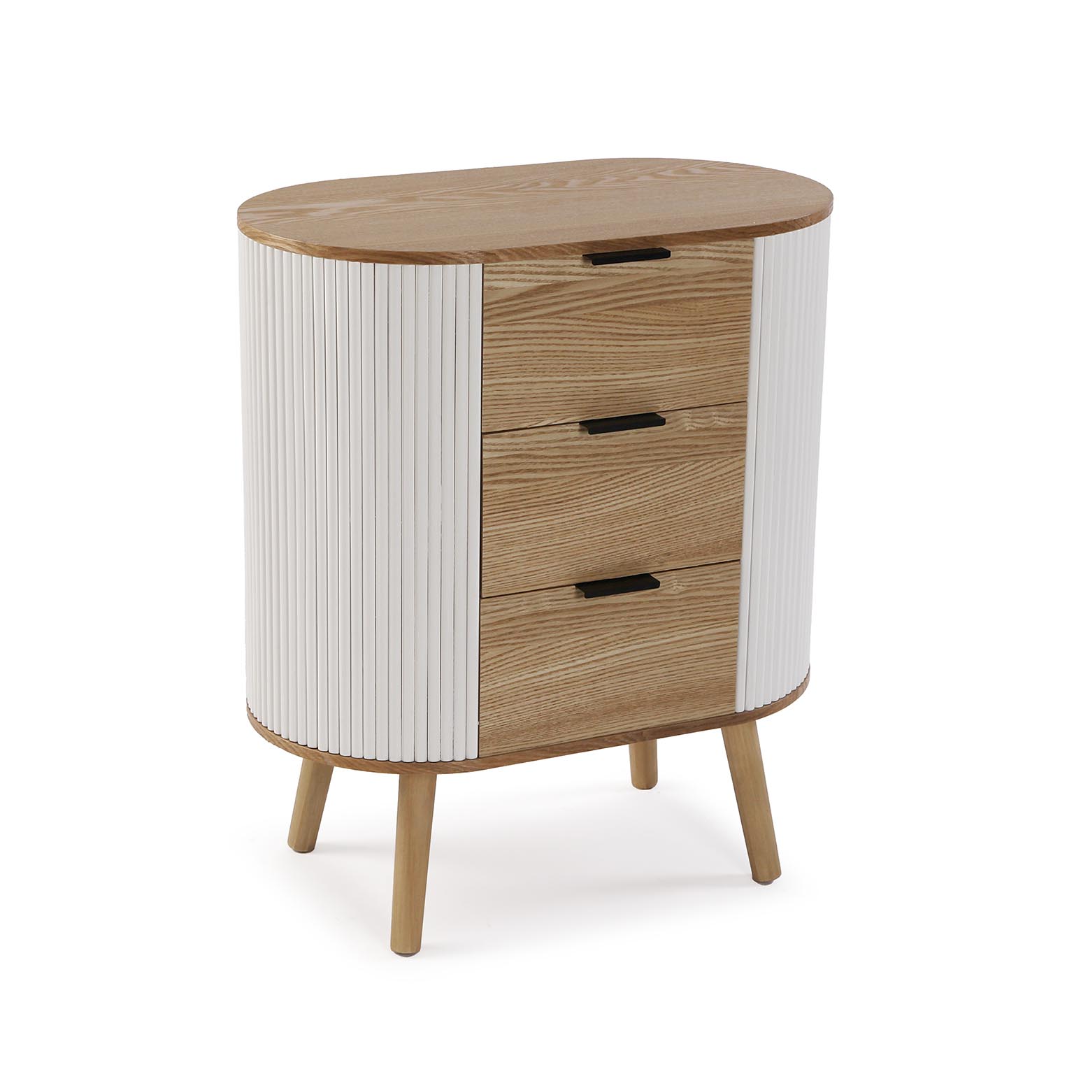 Versa Commode Leiah De Style Scandinave, Dimensions (H X L X L) 70 X 60 X 35 Cm, Blanc | Leroy