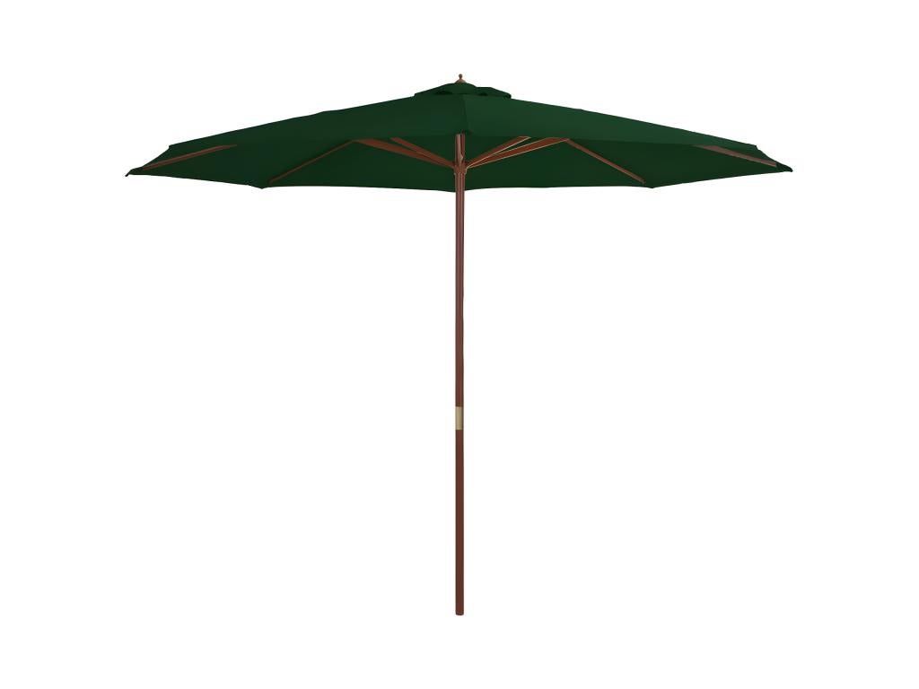 Ombrellone con palo in legno 350 cm verde 02_0008131 - 5