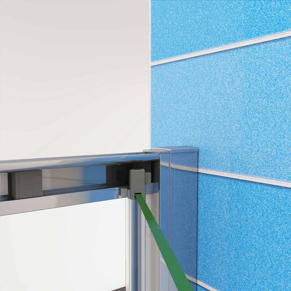 185 cm Box Doccia per Nicchia Porta a Soffietto Vetro Temperato 5 mm Trasparente Profili Cromati Lucidi 76 cm - 9