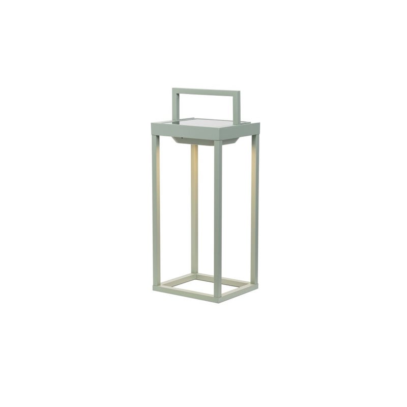 Zafferano - Domowa lampa solarna z 2 diodami LED, 37,3 cm - 2 W, zasilana bateriami, ścienna i stołowa z czujnikiem zmierzchu - szałwiowa zieleń