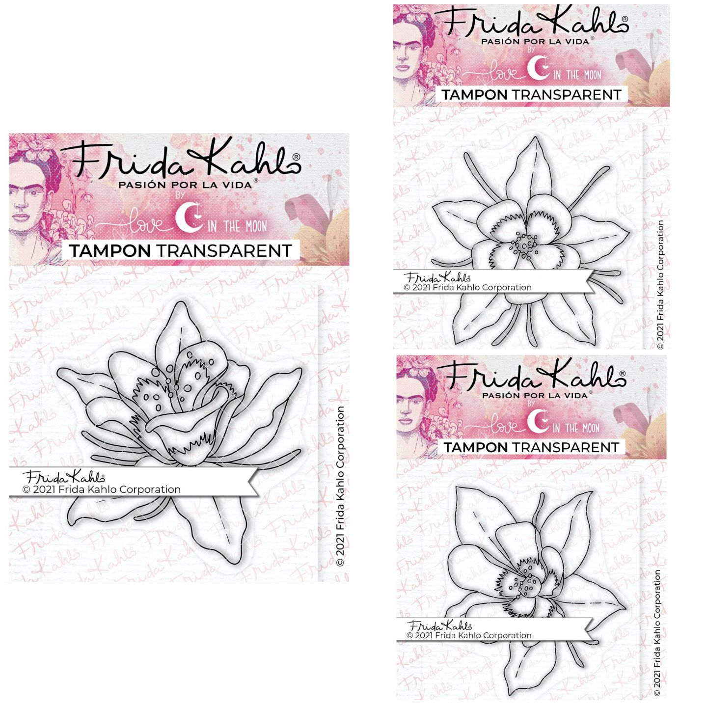 3 Tampons transparents - passion Fleurs exotiques - 9,5 x 6,5 cm - Love ...