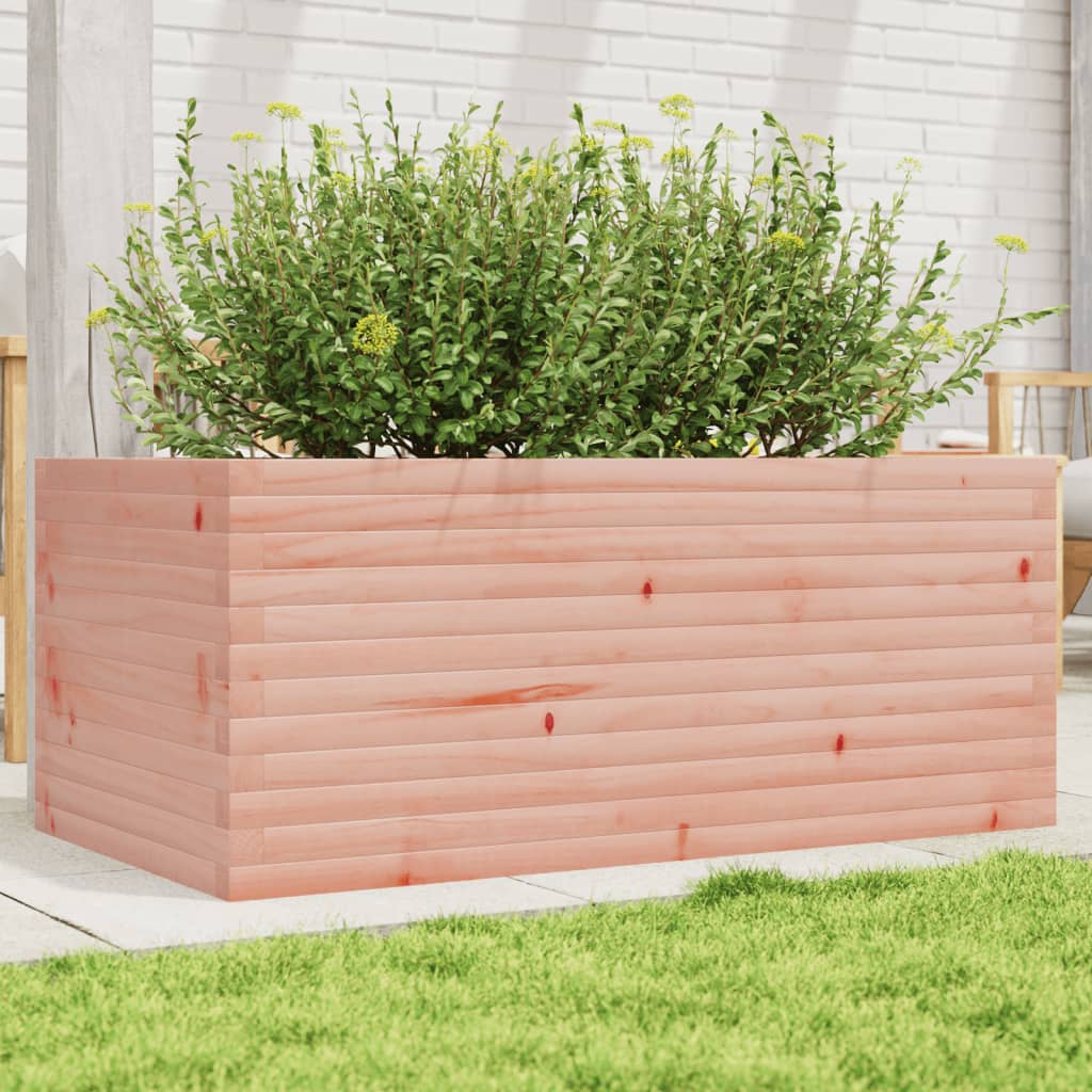 Potager Surlev Bois Naturel Jardinire Extrieur En Bois Douglas Massif -  100x100x46 Cm - Grand Bac  Fleurs Pour Terrasse, Jardin