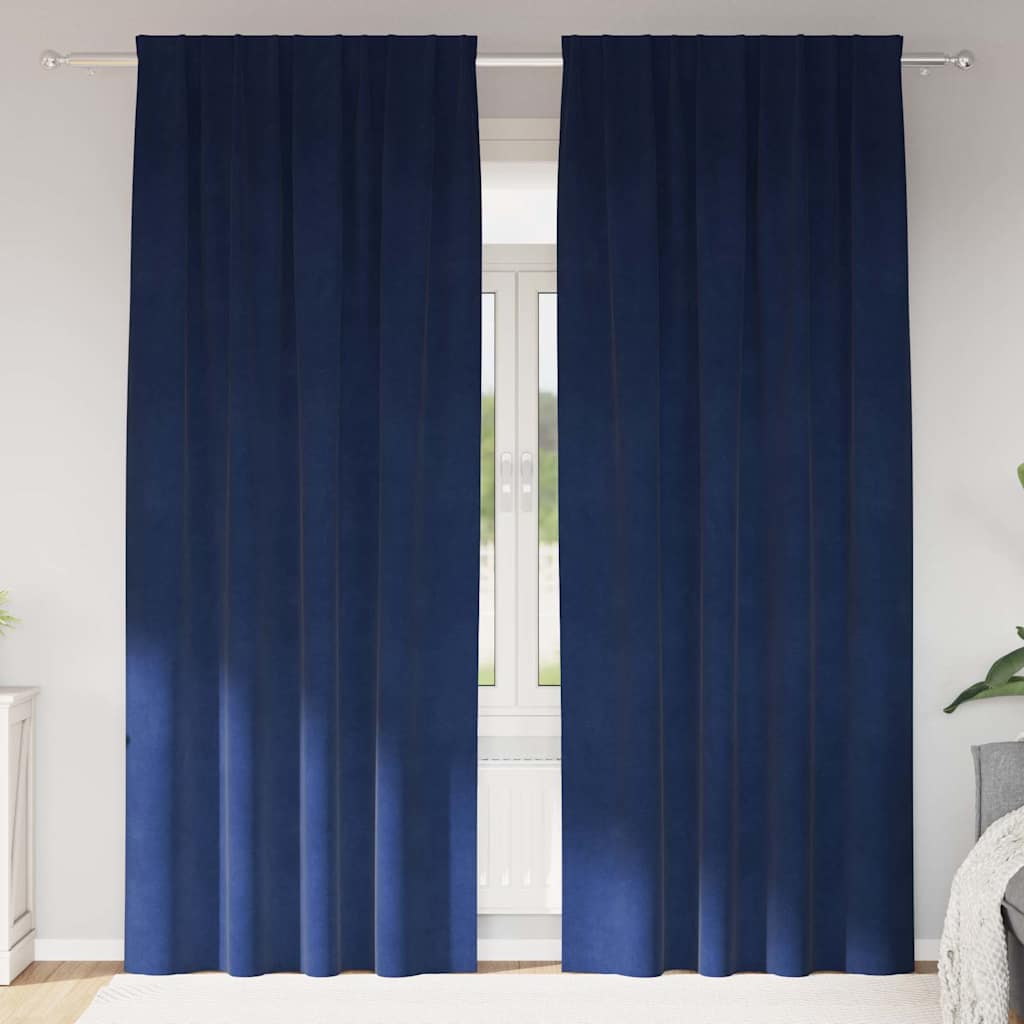 Zasłony zaciemniające 2 pcs Ciemnoniebieski 140 x 245 cm vidaXL