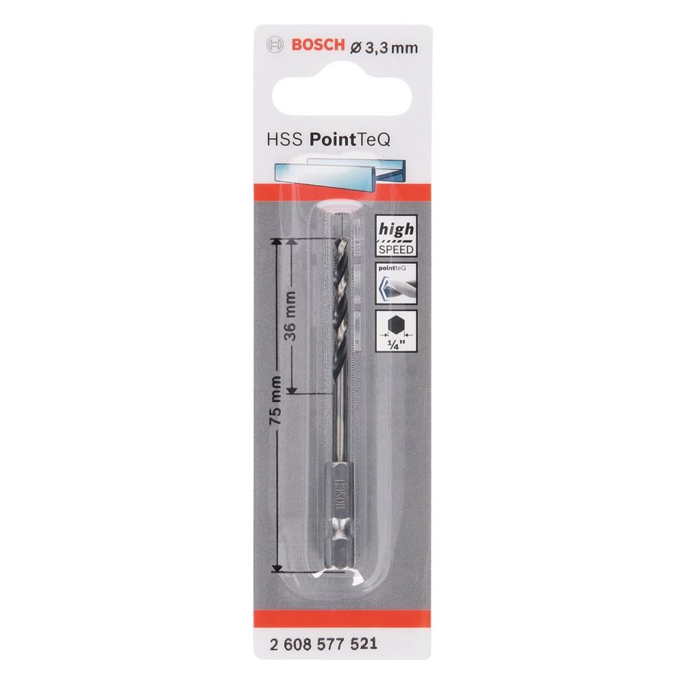 Wiertło Bosch HSS PointTeQ Hex wysokiej jakości stal 3,3 mm