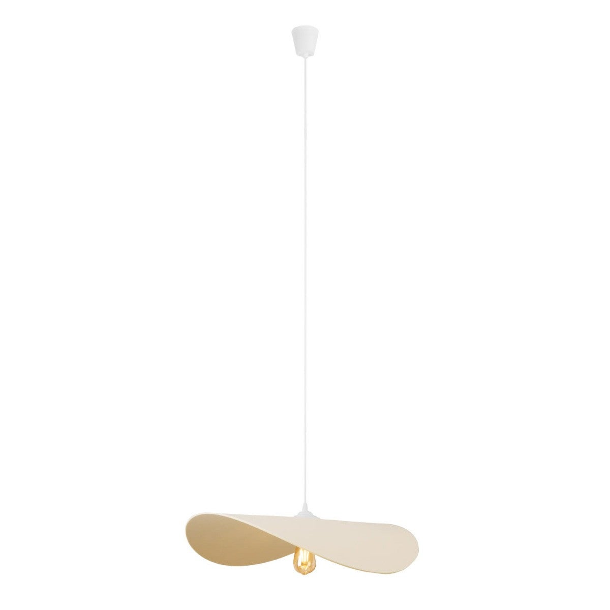 Lampa wisząca Pan kremowo-biała 1xE27x15W kapelusz wym: 155 x 60 x 60 cm filc Maxlight