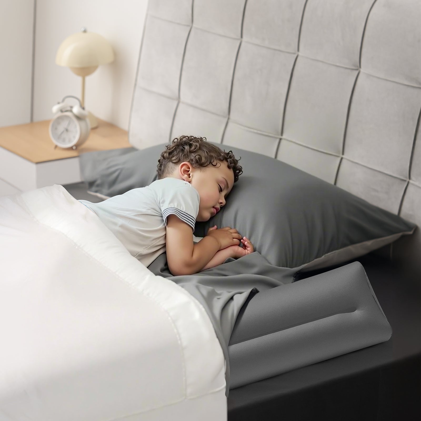 Tour de Lit Bébé,VEVOR 1323 mm,Barrière Gonflable de Sécurité,Pare-chocs TPU Léger,Lot de 2,pour Lits Jumeaux,Complets,Queen,King - 8