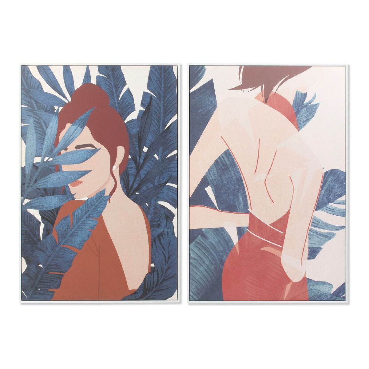Cuadro dkd home decor woman 83 x 4,5 x 123 cm mujer tropical (2 unidades) 8424001797998 s3013666 dkd home decor