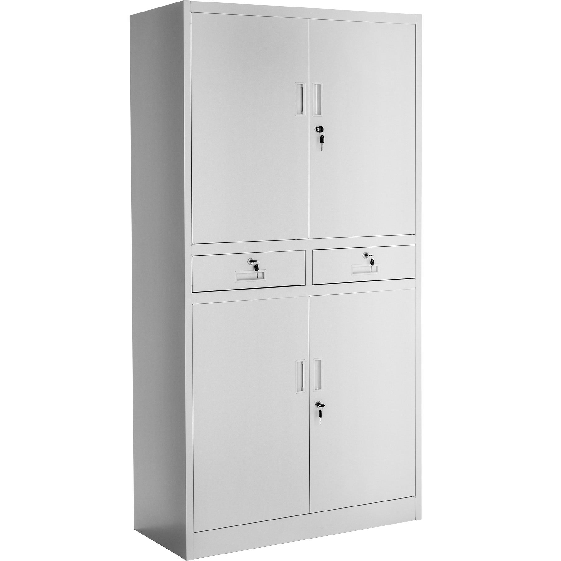 Tectake Armoire M Tallique De Classement Cosmo Avec Tiroirs X X Cm Gris Clair