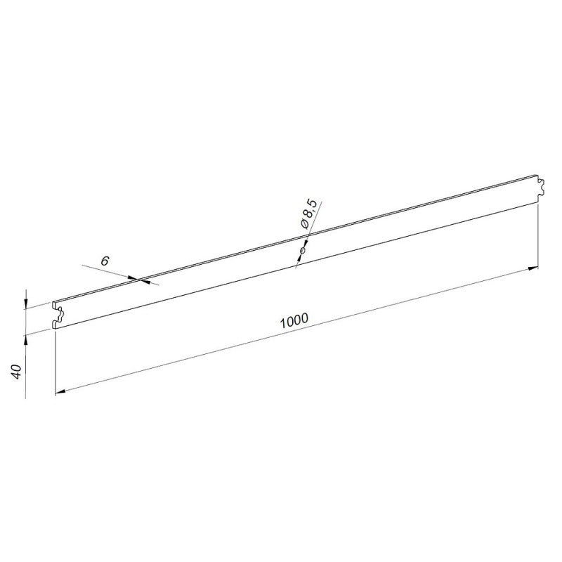 Rail d'extension 1 m en acier pour système coulissant type Barn Door - 4