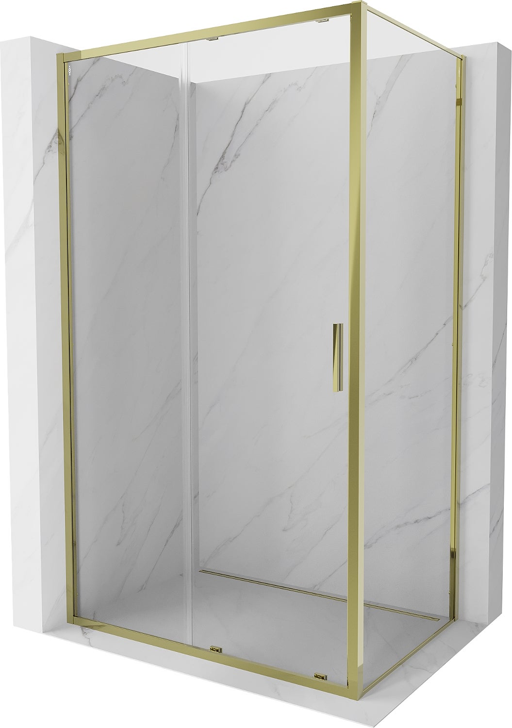 Mexen Exo kabina prysznicowa rozsuwana 135 x 75 cm, transparent, złota - 8151-135-075-50-00