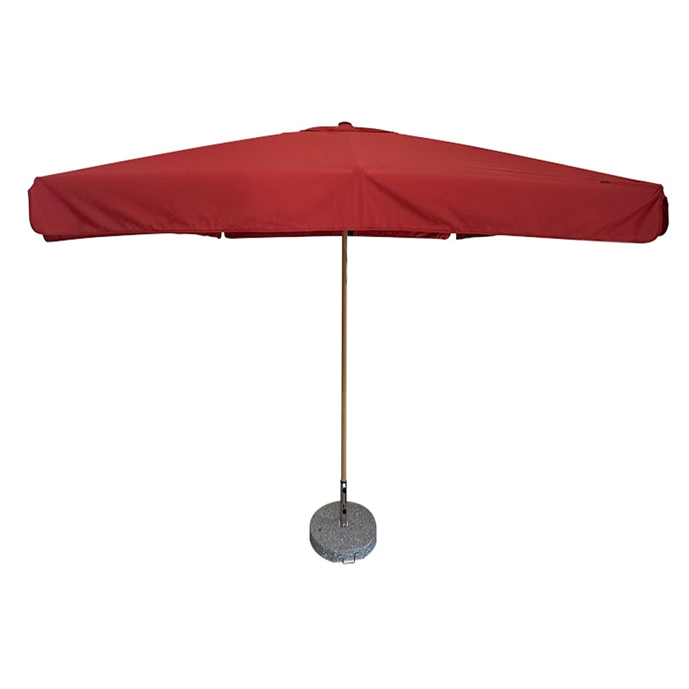 Tempo Style - Parasol ogrodowy Vomero 3x3 m | Parasol ogrodowy z aluminium i poliestru 180 g/m² (terakota/drewno dębowe)