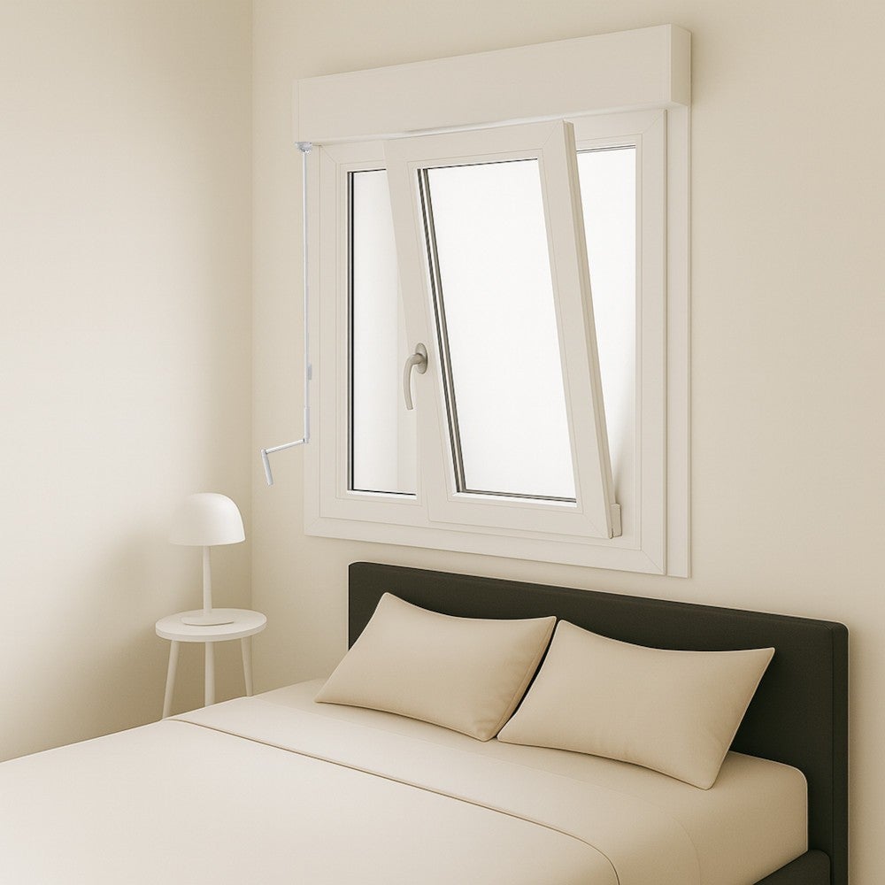 Fenêtre PVC 2 vantaux oscillo-battant avec volet roulant manivelle H 155 x L 120 cm pour pose en neuf - 2
