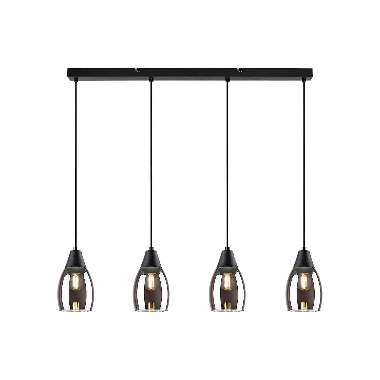 Lampa wisząca Ilmari czarna-szkło dymne 4xE27x15W metal wym:120x72x10cm IP20 Rabalux